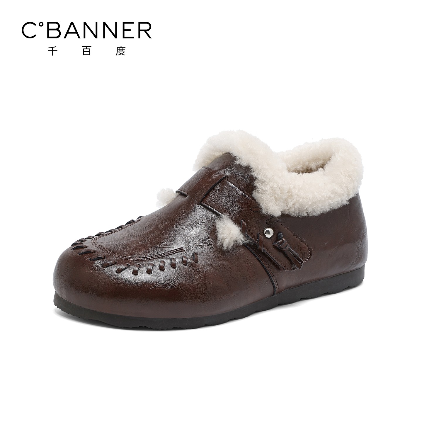 千百度厚底乐福鞋女加绒2025冬季新款保暖毛毛棉鞋休闲勃肯鞋女,淘宝优惠券,粉丝福利购,淘宝优惠卷