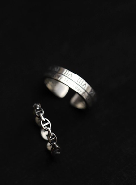 十二时辰开口戒罗马数字戒指时尚冷淡风个性款