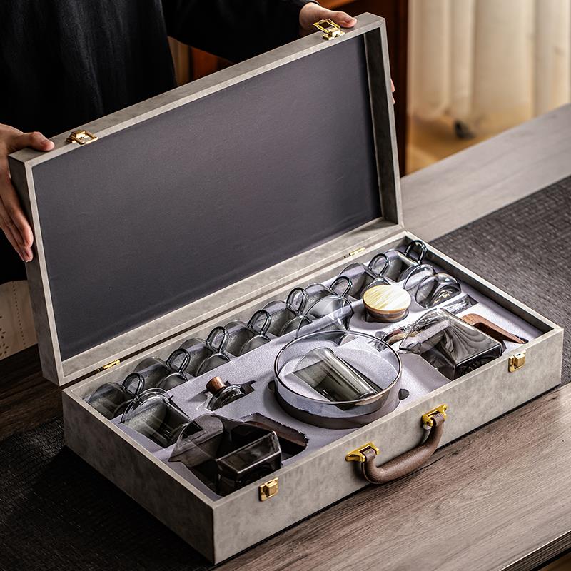 Porcelain brand tea glass tea set Chinese style light luxury high-end high-temperature resistant kung fu teapot tea water separator gift box