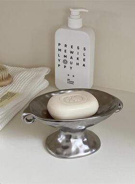 CMYD覆古双耳高脚托 托盘香插底座陶瓷家居饰品收纳盘装饰摆饰肥