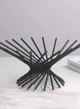 现代样金板房属饰线条发散果盘放射果盆HMZ别墅酒客厅装品店托盘