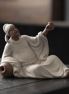 速发中房家酒李白醉居摆件古代历史人物诗仙陶瓷书式博古架装饰品