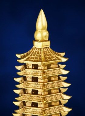 速发文昌塔摆层全铜层1层十三件文峰塔办工室书桌书房公艺品