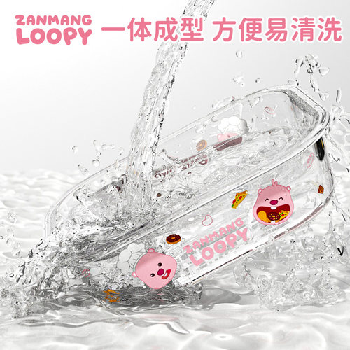 zanmang loopy玻璃饭盒微波炉加热上班族保鲜便当盒分隔带盖餐具 - 图2