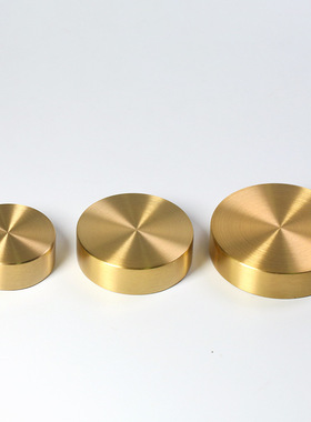 实心纯黄铜镇尺圆形镇纸创意文房四宝摆件仿古金属压宣纸压条