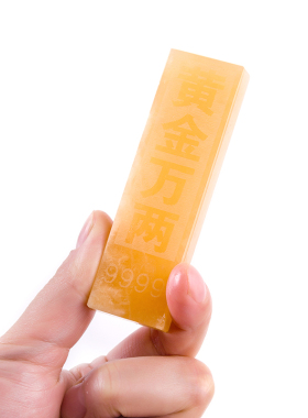 米黄玉金条元宝摆件 开业乔迁礼品玉石家居客厅装饰品