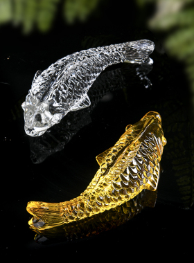 水晶鱼招财摆件琉璃鱼 年年有余家居客厅小装饰品