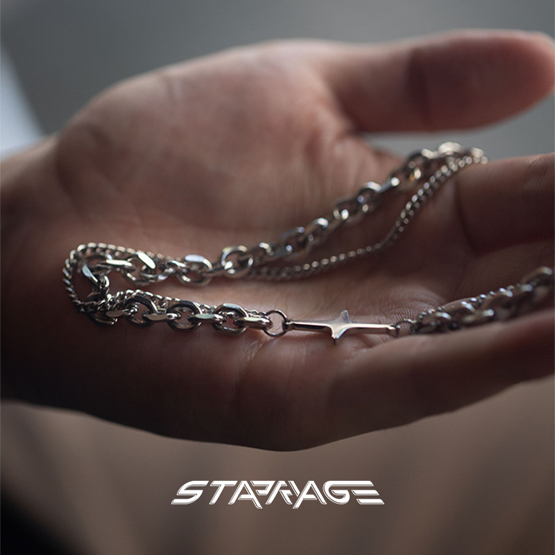 星宇纪 项链男星芒项链潮牌百搭高级感女潮流嘻哈风配饰男生项链