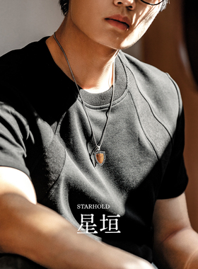 星宇纪 男士项链原创设计剑与盾意大利风轻奢配饰高级感男生项链