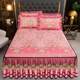 Natural latex mat three-piece set bed skirt style removable ice silk bean dot mat marine silk sheet bed cover summer mat