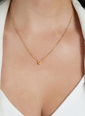 英文字母钛钢项链女简约高级感轻奢配饰小众设计感百搭锁骨链配饰