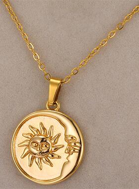 日月同辉项链女款轻奢小众锁骨链