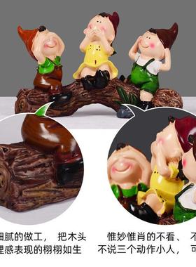 家饰个性隔板小摆件 田园风格家居装饰品 树脂工艺品 新款三不人