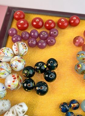 配珠服饰凤眼淄博老琉璃珠子散珠凤眼卡1012珠子手串链项链手串