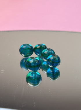 博山老琉璃单颗散珠 diy手链项链流苏天珠绳编织手工串珠材料配饰