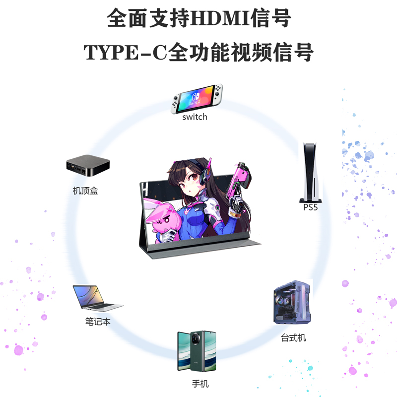 4k便携式显示器16寸 ps5 switch外接拓展笔记本电脑触摸小副屏幕 - 图2