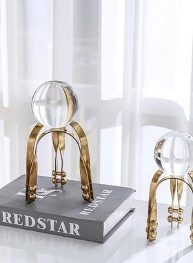 轻球奢厅水晶摆件金件属工艺品欧式客柜软装样板547856房摆饰品