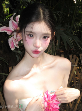 春夏氛围感玫粉色百合花朵发夹