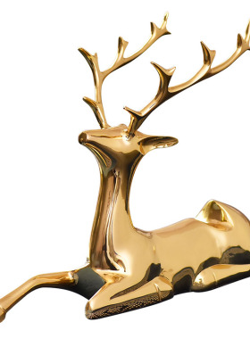 创意铜鹿红酒架j客厅家居酒柜装饰品装摆件 欧式搭配样板间饰品