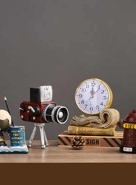 美式复古摆件老式电影放映机胶片B电影机模型拍摄道具家居装饰摆