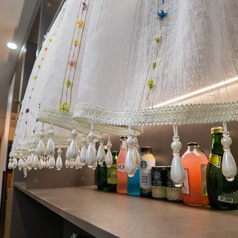 竖纹彩条纱帘柜类遮o挡帘布艺半帘书柜防尘帘遮丑帘门帘装饰帘穿,淘宝优惠券,粉丝福利购,淘宝优惠卷