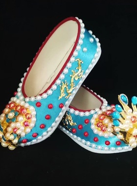 男鞋天官鞋龙五爷登云鞋男款龙鞋20厘米还愿鞋供奉鞋红色黄色蓝色