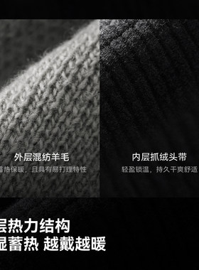 伯希和户外针织帽男2026新款美利奴羊毛冷帽秋冬登山保暖帽子女