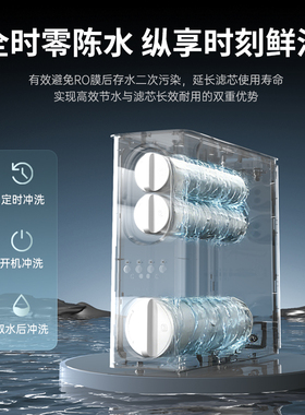 韦思卡尔万鲸厨下净水器RO反渗透双出水净水机1200G家用直饮X10