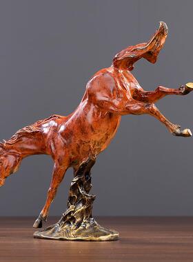 黄铜马到成功玄关家居礼品摆件办公室开业办公桌玄关电视柜送礼