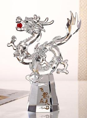 K9水晶龙摆件家居工艺品办公摆件风水带来富贵宝龙作为领导的开幕