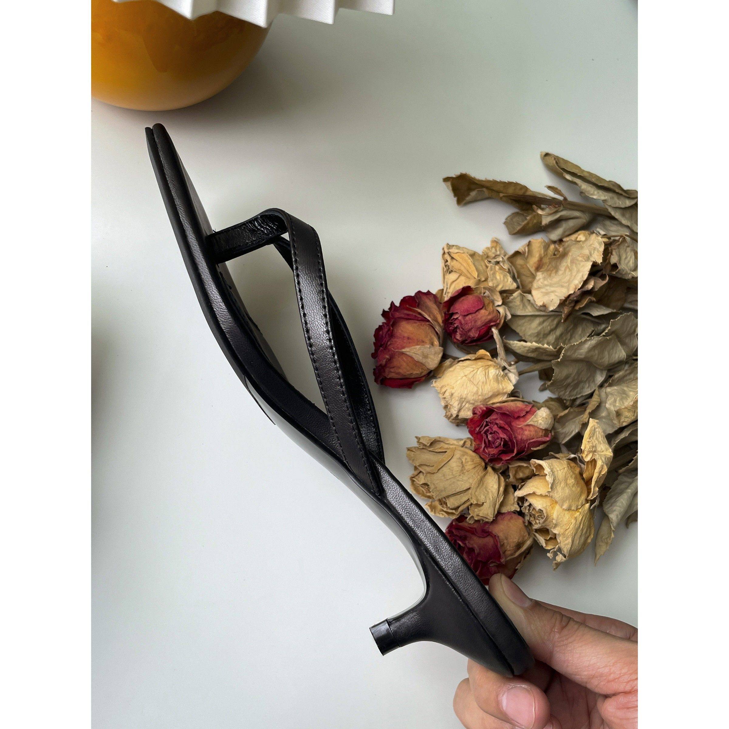 2025年夏季新款真皮小猫跟方头夹趾凉拖鞋女外穿中跟人字拖,淘宝优惠券,粉丝福利购,淘宝优惠卷