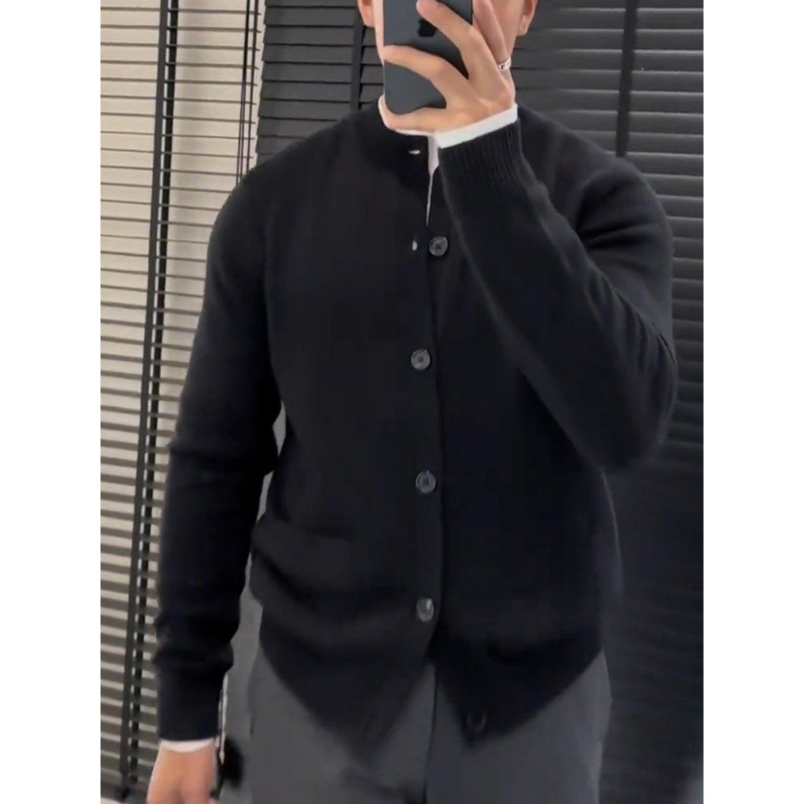 2025秋冬新款黑色针织开衫外套美式简约百搭纯色针织衫宽松男毛衣,淘宝优惠券,粉丝福利购,淘宝优惠卷