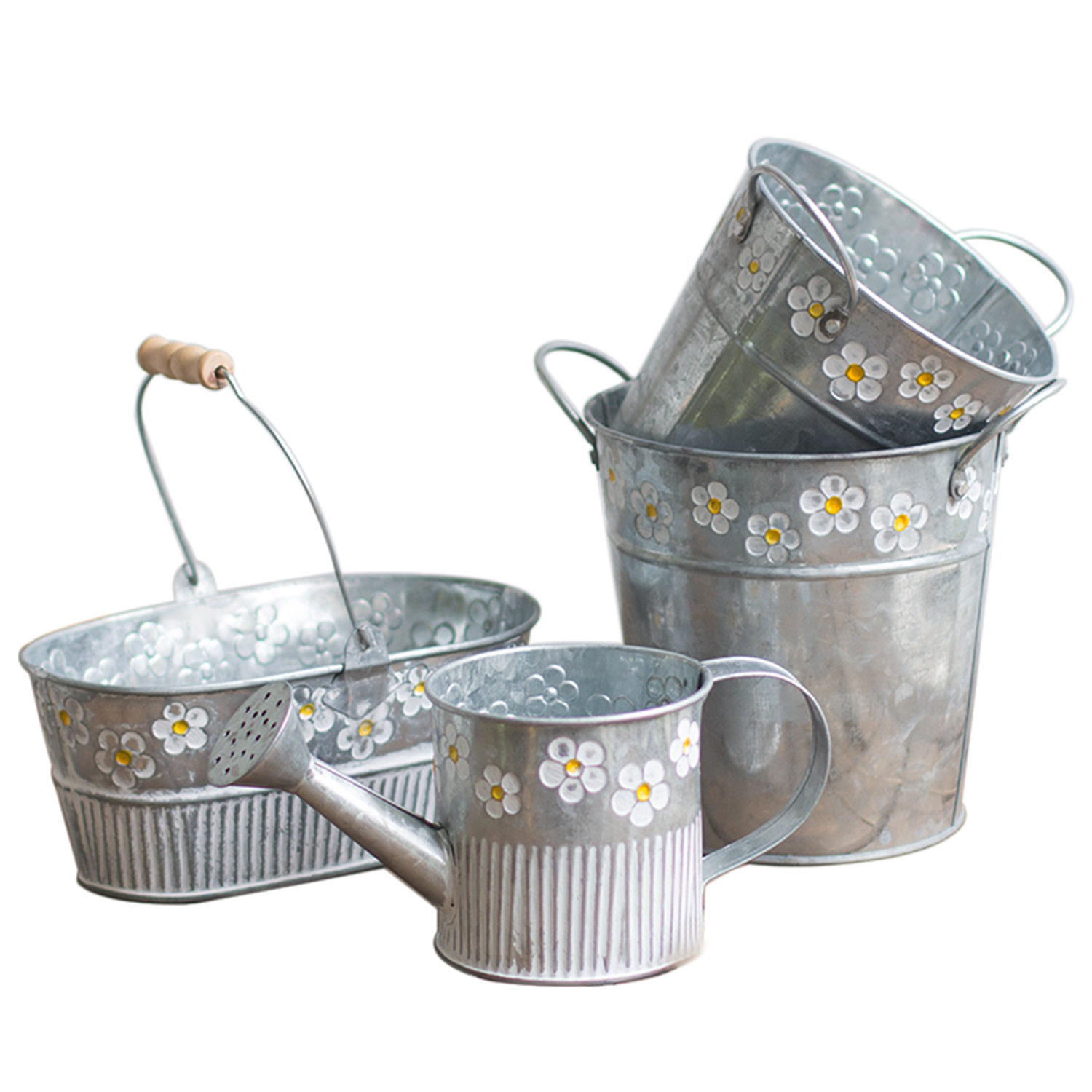 小雏菊花盆套盆铁艺花器不可水培小清新款花园室内装饰桌面小花盆,淘宝优惠券,粉丝福利购,淘宝优惠卷