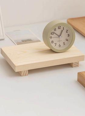 木质装饰托托盘、黑胡桃色拖底座实木摆件长方形托托架家居展示台