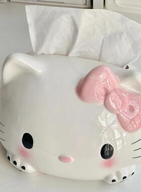 kitty猫纸巾盒客厅桌面摆件