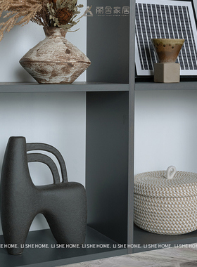 侘寂风样板间装饰k品组合客厅玄关摆设陶艺花瓶茶叶罐书房书柜摆