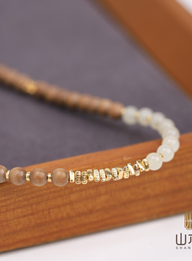 【新中式檀香木和田玉】锁骨链