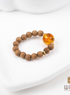 花珀戒指女小众设计轻奢高级感