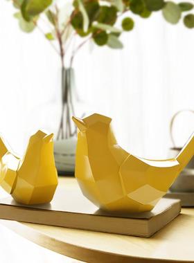 北欧简约现代小鸟摆件创意家居电视柜书柜卧室床头动物装饰品摆设