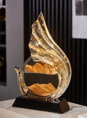 客厅酒柜电视柜轻奢高档摆件流沙画玄关隔断装饰新房乔迁新居礼品