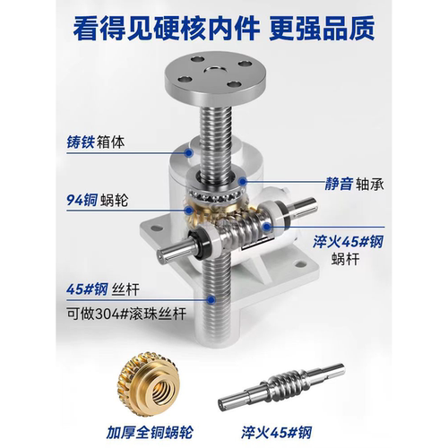 SWL丝杆升降机手摇电动同步多台联动升平台立式蜗轮蜗杆螺杆传动 - 图0