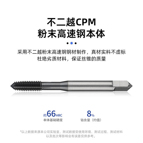 粉末冶金含钴CPM挤压丝锥不锈钢高硬加工挤压丝攻M1M2M3M4M5M6M8 - 图0