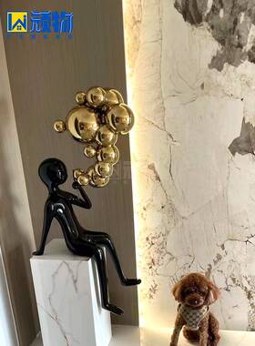 饰顽皮艺创意吹UHS-tb-6泡泡人物雕饰品酒店大堂商场装抽象塑术落