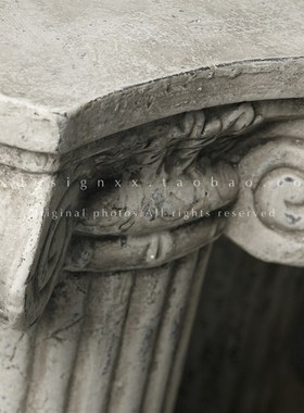 象形design欧式复古做旧粗陶罗马柱客厅桌面装饰陶瓷插花花瓶摆件