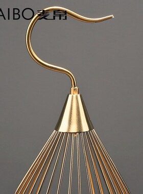 北欧鸟笼合金摆件客厅卧室别墅样板房欧式新古典高档家居装饰摆设