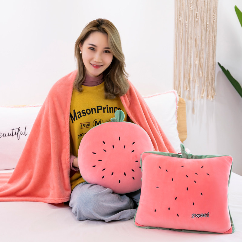 新款夏季水果空调被抱枕女生睡觉靠垫可爱毛毯办公室午睡枕头沙发,淘宝优惠券,粉丝福利购,淘宝优惠卷