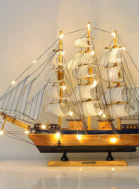 家居创意工艺装饰品帆船摆件电视酒柜卧室客厅书架一帆风顺小摆设