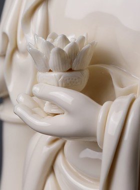 速发陶瓷摆件《佛弥陀佛站古仿像瓷》周金田装饰阿像客厅供