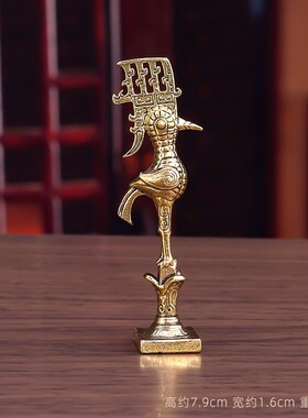 速发鸟黄铜大立人像纵目面具神堆摆件创意礼念四川纪物品家居装饰