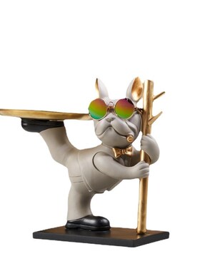 速发入客玄脂轻奢法斗犬树关收纳摆件托盘狗鞋柜户厅高档装饰